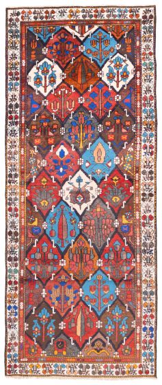 Persian Style 4'8" x 11'7" Hand-knotted Wool Runner Rug 