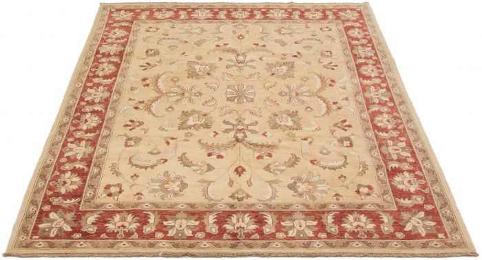 Pakistani Peshawar Oushak 6'9" x 8'8" Hand-knotted Wool Rug 