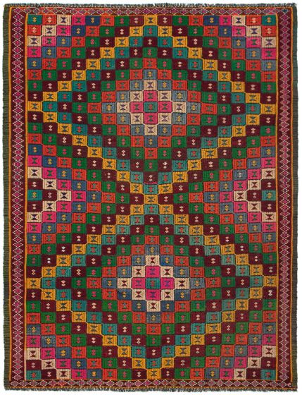 Turkish Yoruk 6'9" x 9'0" Flat-Weave Wool Tapestry Kilim 