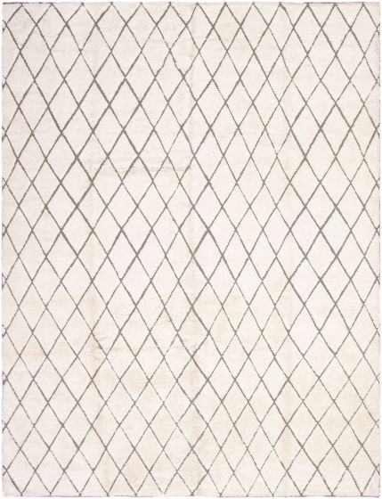 Indian Arlequin 9'1" x 11'10" Hand-knotted Viscose, Wool Rug 