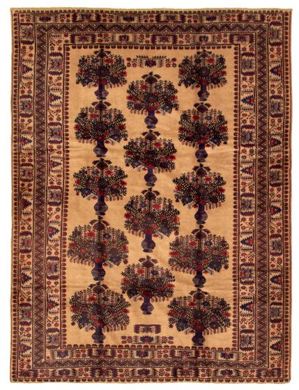 Afghan Rizbaft 6'10" x 9'3" Hand-knotted Wool Rug 