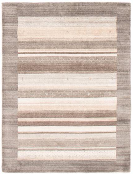 Indo Gabbeh 4'8" x 6'6" Hand Loomed Wool Rug 