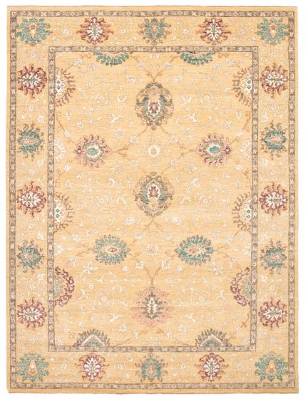 Tapis peshawar oushak 9'1" x 12'3" en laine & soie artificielle