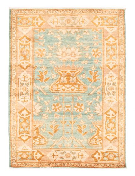 Pakistani Peshawar Oushak 4'4" x 5'10" Hand-knotted Wool Rug 