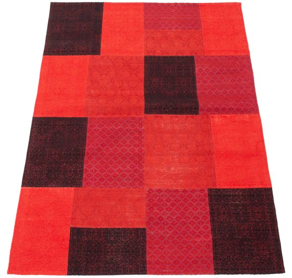 Indian Collage 4'8" x 6'6" Handmade Chenille Rug 