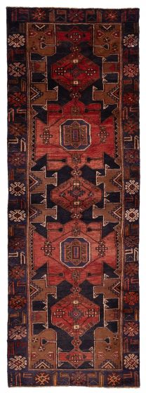 Persian Style 3'3" x 10'0" Hand-knotted Wool Runner Rug 