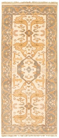 Indian Royal Oushak 2'5" x 5'9" Hand-knotted Wool Rug 
