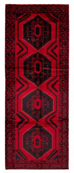 Afghan Teimani 4'7" x 12'4" Hand-knotted Wool Rug 