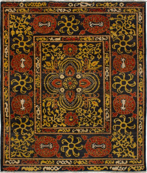 Indian Shalimar 8'7" x 9'9" Hand-knotted Wool Rug 