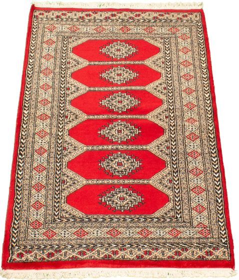 Pakistani Finest Peshawar Bokhara 3'2" x 5'3" Hand-knotted Wool Rug 