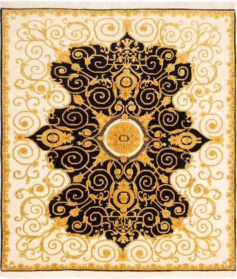 Indian Royal Kashan 8'4" x 9'5" Hand-knotted Wool Rug 