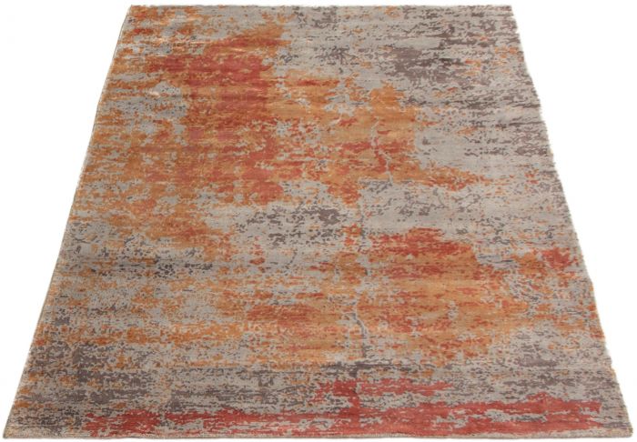 Indian Galleria 4'11" x 7'4" Hand Loomed Viscose Rug 