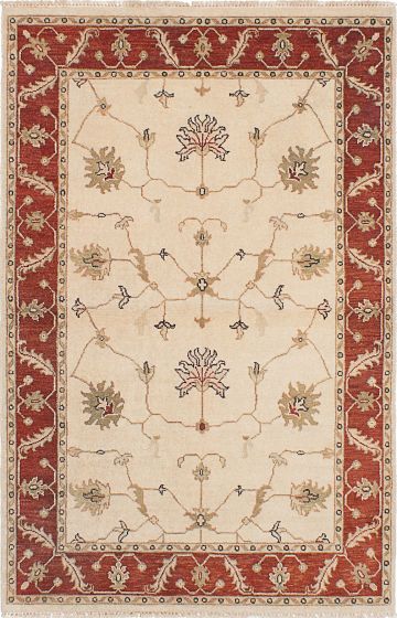 Indian Chobi Twisted 4'1" x 6'1" Hand-knotted Wool Rug 