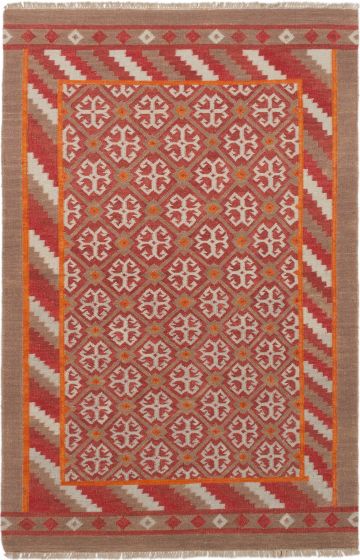 Turkish Izmir FW 5'3" x 8'0" Flat-Weave Wool Kilim 