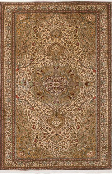 Turkish Hereke 6'6" x 10'1" Hand-knotted Wool Rug 