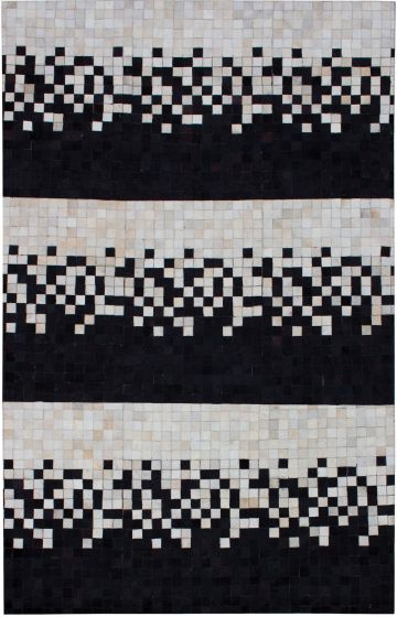 Argentina Cowhide Patchwork 5'0" x 7'11" Handmade Leather Rug 