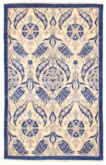 Pakistani Lahore Finest Collection 4'1" x 6'3" Hand-knotted Wool Rug 