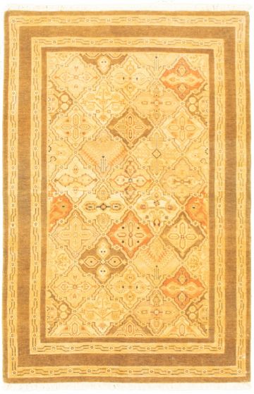 Pakistani Peshawar Ziegler 4'0" x 6'4" Hand-knotted Wool Rug 
