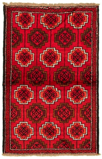 Afghan Akhjah 3'8" x 5'7" Hand-knotted Wool Rug 