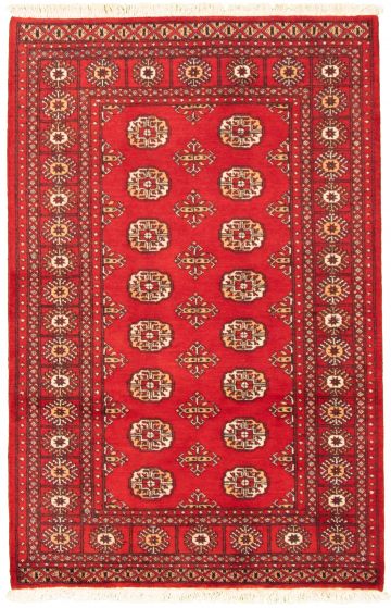 Pakistani Finest Peshawar Bokhara 4'0" x 6'2" Hand-knotted Wool Rug 