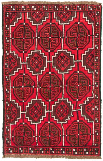 Afghan Akhjah 3'5" x 5'3" Hand-knotted Wool Rug 