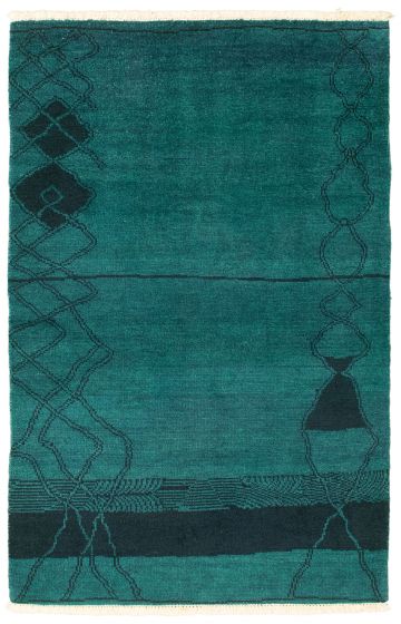 Pakistani Vibrance 3'10" x 5'10" Hand-knotted Wool Rug 