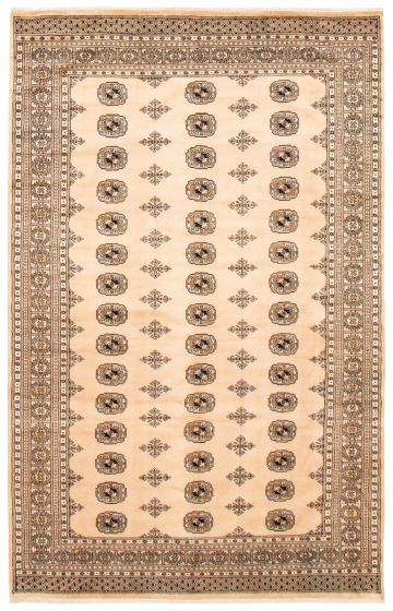 Pakistani Finest Peshawar Bokhara 6'2" x 10'0" Hand-knotted Wool Rug 