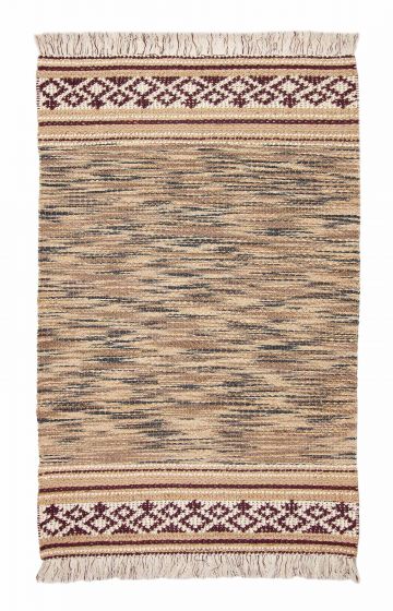 Indian Sienna 5'0" x 7'11" Braided Weave Wool Rug 