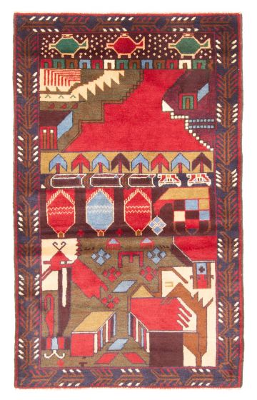 Afghan Teimani 2'11" x 4'11" Hand-knotted Wool Rug 