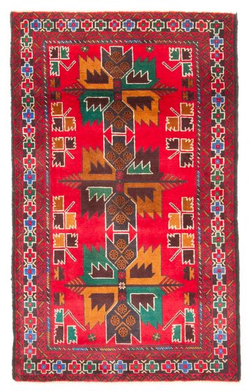 Afghan Teimani 2'10" x 4'7" Hand-knotted Wool Rug 