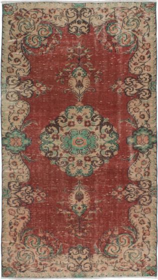 Turkish Melis-Vintage 4'9" x 8'5" Hand-knotted Wool Dark Red Rug