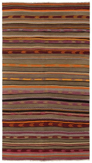 Turkish Yoruk 5'9" x 10'6" Flat-Weave Wool Kilim 