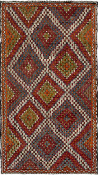 Turkish Yoruk 6'0" x 11'1" Flat-Weave Wool Tapestry Kilim 