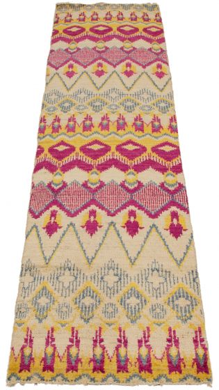 Indian Shalimar 2'6" x 12'2" Hand-knotted Wool Rug 