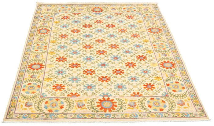 Pakistani Lahore Finest Collection 6'2" x 8'8" Hand-knotted Wool Rug 