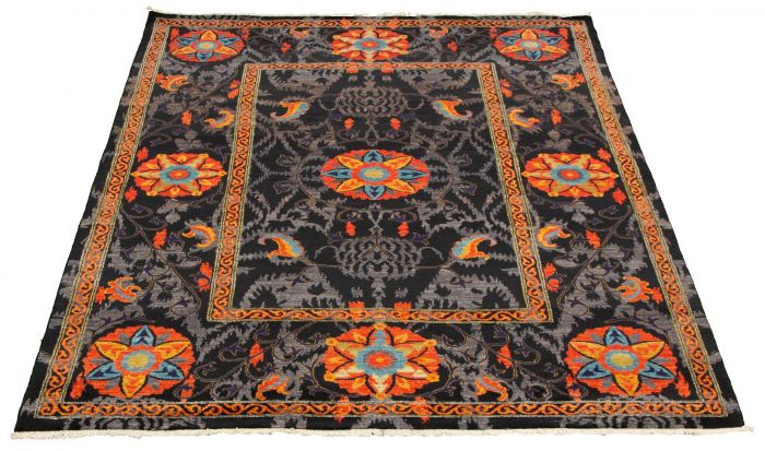 Pakistani Lahore Finest Collection 6'1" x 8'7" Hand-knotted Wool Rug 
