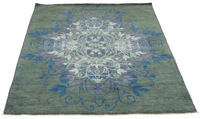 Pakistani Lahore Finest Collection 6'1" x 8'8" Hand-knotted Wool Rug 