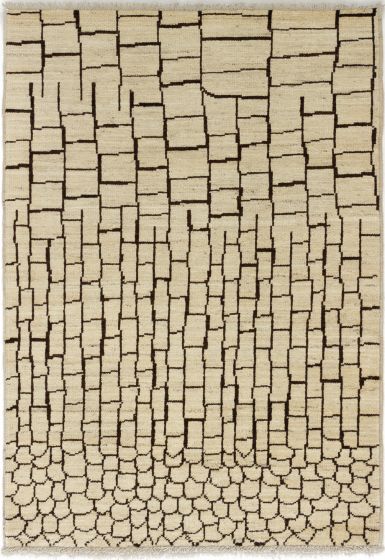 Indian Shalimar 4'3" x 6'0" Hand-knotted Wool Rug 