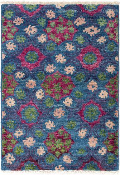Indian Shalimar 4'2" x 5'10" Hand-knotted Wool Rug 