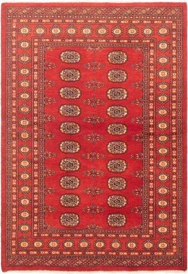 Pakistani Finest Peshawar Bokhara 4'2" x 6'0" Hand-knotted Wool Rug 