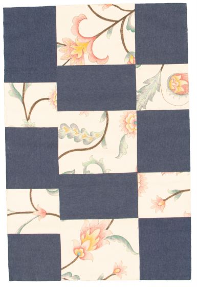 Indian Collage 3'8" x 5'7" Handmade Cotton Rug 