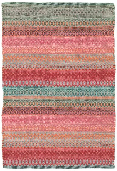 Turkish Bold and Colorful 2'0" x 3'0" Flat-Weave Wool Kilim 