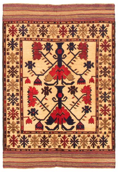 Afghan Tajik Caucasian 4'2" x 6'0" Hand-knotted Wool Rug 