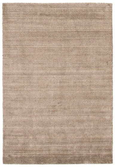 Indian Silk Shadow 4'7" x 6'10" Hand Loomed Wool Rug 