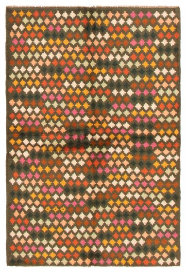 Afghan Baluch 3'10" x 5'9" Hand-knotted Wool Dark Green Rug