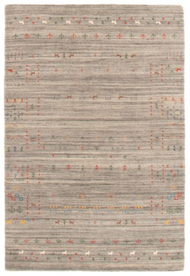 Indo Gabbeh 4'0" x 6'0" Hand Loomed Wool Rug 