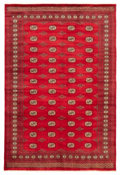 Pakistani Finest Peshawar Bokhara 6'8" x 10'0" Hand-knotted Wool Rug 