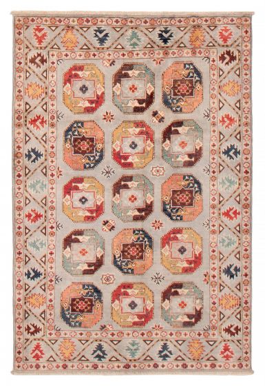 Afghan Uzbek Ghazni 3'9" x 5'5" Hand-knotted Wool Rug 