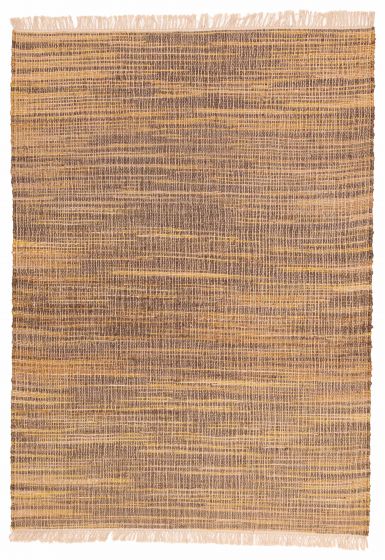 Indian Palas Denizli 5'4" x 7'5" Flat-Weave Jute Kilim 