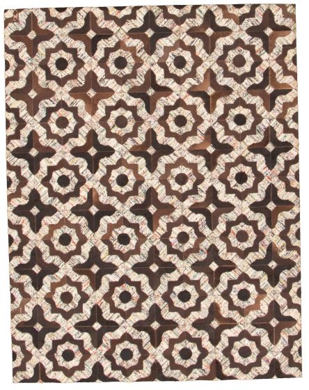 Argentina Cowhide Patchwork 4'11" x 6'5" Handmade Hemp, Jute & Leather Rug 